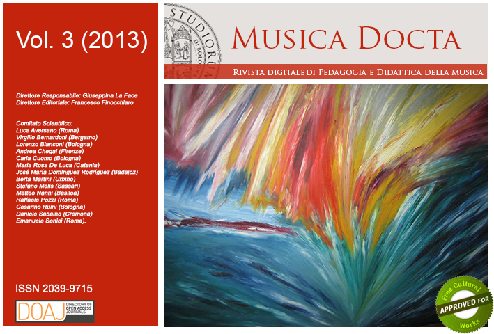 2014: Transmission of musical knowledge: Constructing a European citizenship